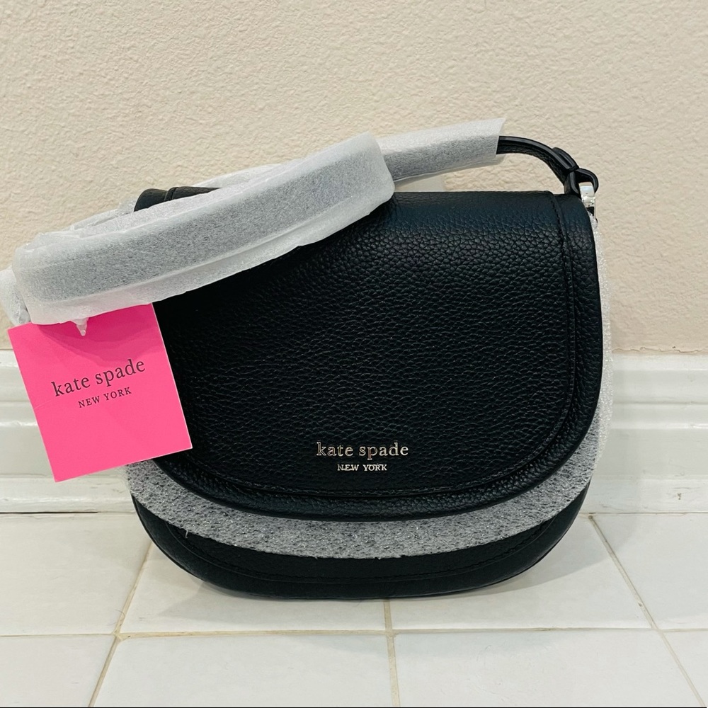 NWT Kate Spade black saddle bag